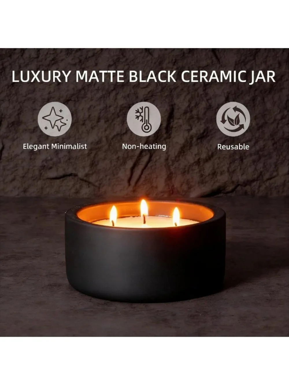 Large 20oz Eucalyptus & Rosemary Scented Candle - 3 Wick Non-Toxic Soy, Matte